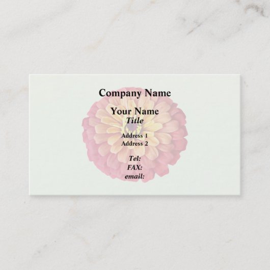 Carte De Visite Zinnia dans les tons d'orange (Devant)