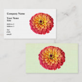 Carte De Visite Zinnia dans les tons d'orange (Devant / Derrière)