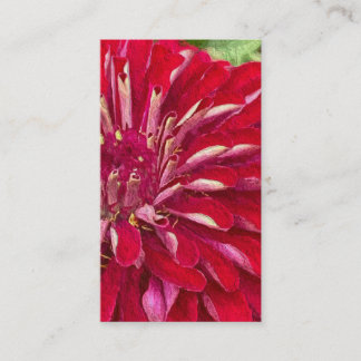 Carte De Visite Zinnias rouges modernes