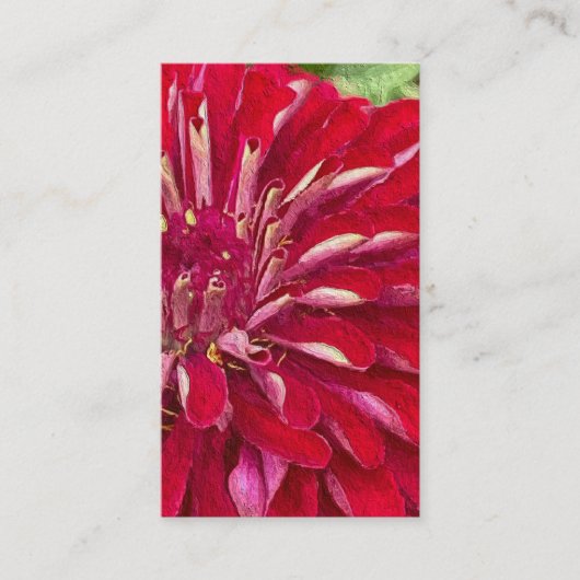 Carte De Visite Zinnias rouges modernes (Devant)