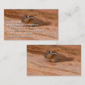 Carte De Visite Zion Chipmunk sur Red Rocks (Devant / Derrière)