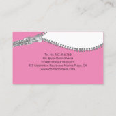 Carte de visite Zipper de l'industrie de la mode r (Dos)