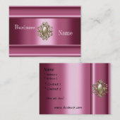 Carte de visite Zizzago bijou perle rose en soie (Devant / Derrière)