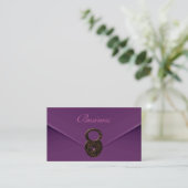 Carte de visite Zizzago Enveloppe en velours viole (Debout devant)