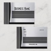 Carte de visite Zizzago Noir Argent Art Déco (Devant / Derrière)