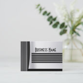 Carte de visite Zizzago Noir Argent Art Déco (Debout devant)