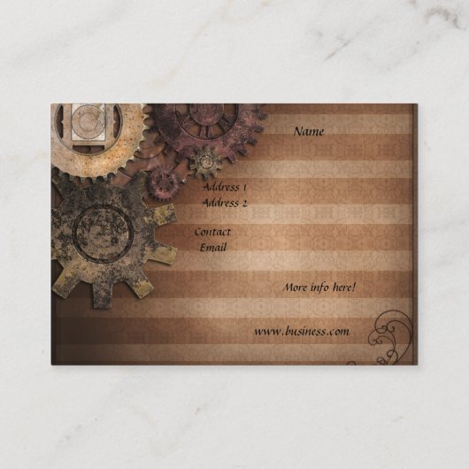 Carte de visite Zizzago Steampunk Design (Dos)