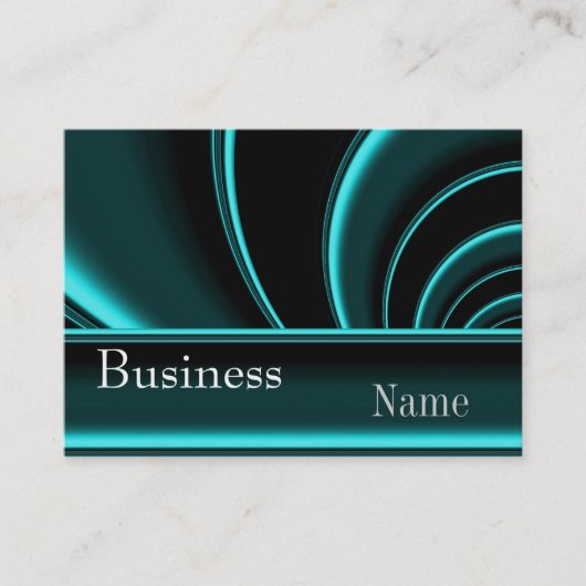 Carte de visite Zizzago Turquoise Black Silk Swirl (Devant)