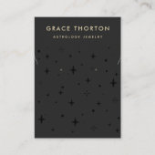 Carte De Visite Zodiac Boho Stars Collier d'oreille noire (Devant)