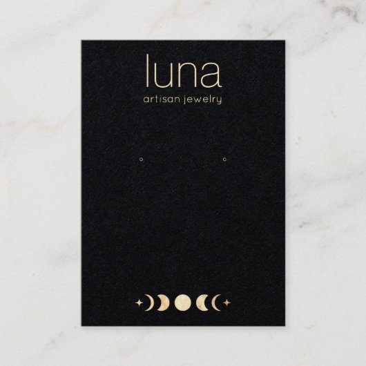 Carte De Visite Zodiac Gold Moon Boho Elevage Bijoux Display (Devant)