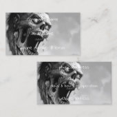 Carte De Visite zombi criard noir et blanc (Devant / Derrière)