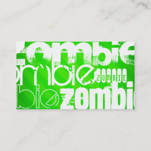 Carte De Visite Zombie ; Grandes vertes néon