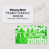Carte De Visite Zombie ; Grandes vertes néon (Devant / Derrière)