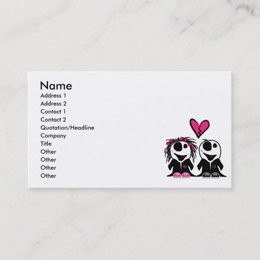 CARTE DE VISITE ZOMBIE LOVE (Devant)