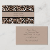 Carte De Visite Zones de léopard contemporaines Brown et Tan (Devant / Derrière)