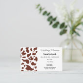 Carte De Visite Zones de vache Brown foncées, code QR (Debout devant)