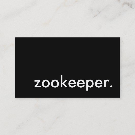 Carte De Visite zookeeper. (Devant)