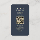 Carte De Visite Zoologiste Monogramme moderne Zoologiste Bleu fonc (Dos)