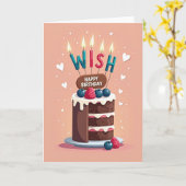 Carte de vœu Chocolate Berry Wish (Fleur jaune)