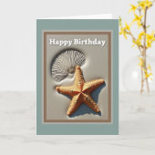 Carte de vœu d'anniversaire Seaside Star (Fleur jaune)