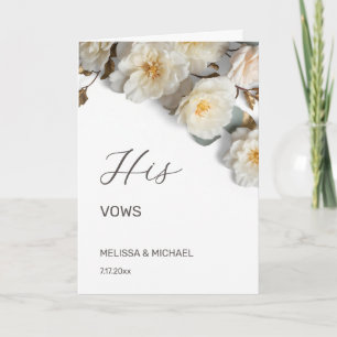 Carte de voeu de mariage Fleurs 3D Roses Blanc d'I