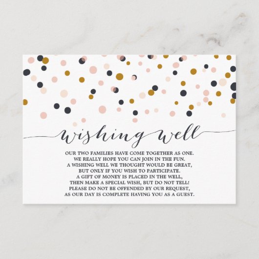 Carte de voeu de puits de souhaits à pois confetti (Devant)