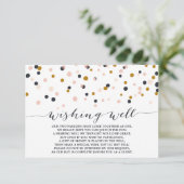 Carte de voeu de puits de souhaits à pois confetti (Debout devant)