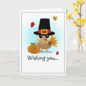 Carte de vœu de Thanksgiving pour un dîner de dind (Fleur jaune)