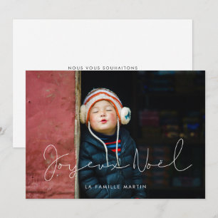 Carte de voeu foto minimaliste Joyeux Noël Feestdagenkaart