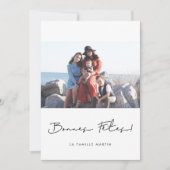 Carte de voeu photo Bonnes fêtes à personnaliser (Devant)