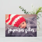 Carte de voeu photo moderne Joyeuses Fêtes (Debout devant)