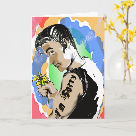 Carte de voeux (Fleur jaune)