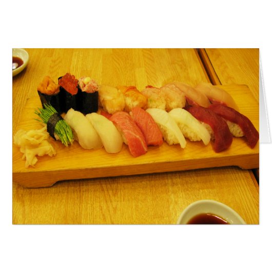 Carte de voeux 司 Sushi 寿 (Devant horizontal)