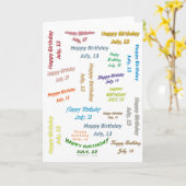 Carte de vœux 13 juillet, Anniversaire (Fleur jaune)