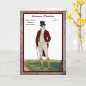 Carte de voeux 1814 de mode de Regency (Fleur jaune)