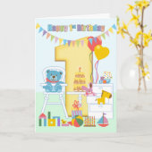 Carte de voeux 1er anniversaire, Joyeux premier an (Fleur jaune)