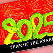 carte de vœux 2025 Année du Serpent