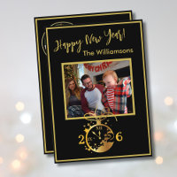 Carte de vœux 2027 Bonne Année 4 Photo Horloge