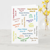 Carte de vœux 20 juin Anniversaire (Fleur jaune)