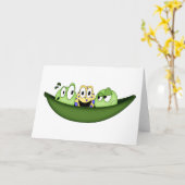 Carte de vœux 3 Pois dans un Cosse (Fleur jaune)