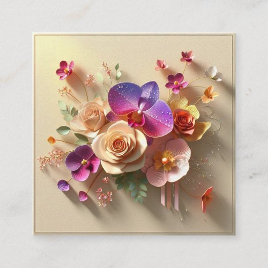 Carte de voeux 3D Spring Blossoms - Roses dynamiqu (Devant)