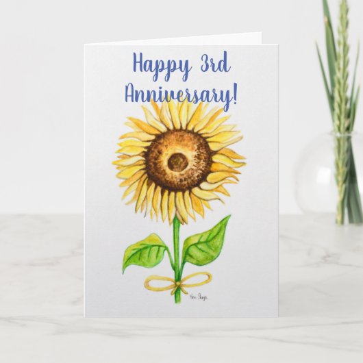 Carte de voeux 3e anniversaire du mariage vide à l (Devant)