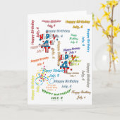 Carte de vœux 4 juillet, Anniversaire (Fleur jaune)