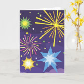 Carte de voeux 4 juillet Fireworks (Fleur jaune)