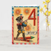 Carte de voeux 4 juillet vintage (Fleur jaune)