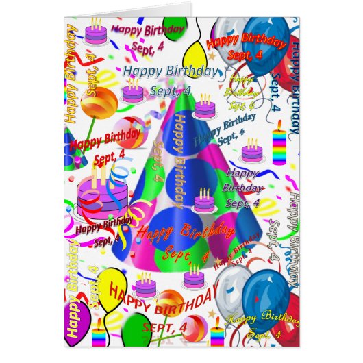 Carte de vœux 4 septembre Anniversaire (Devant)