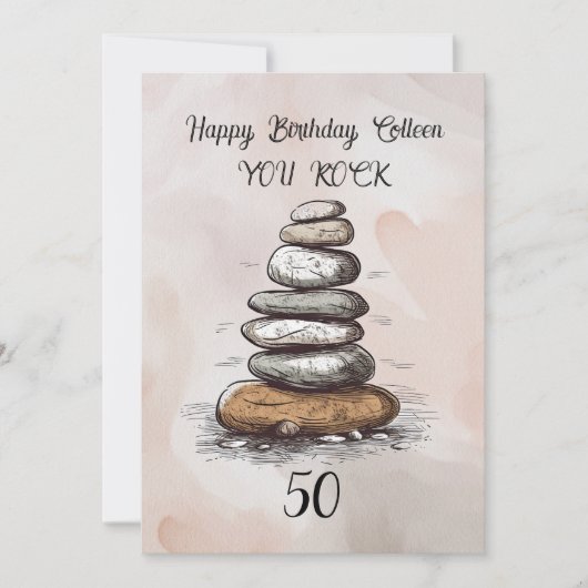 Carte de voeux 50 ans You Rock (Devant)