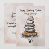 Carte de voeux 50 ans You Rock (Devant / Derrière)