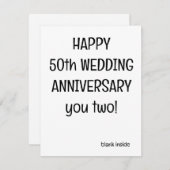 Carte de voeux, 50e anniversaire - CARTE DE FUNNY (Devant / Derrière)