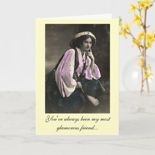 Carte de voeux 50e anniversaire de Diva (Fleur jaune)